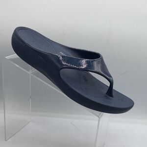 Alegria Ode Women’s Thong Sandals Navy Gloss 9.5-10 Slip On Comfort Arch Support